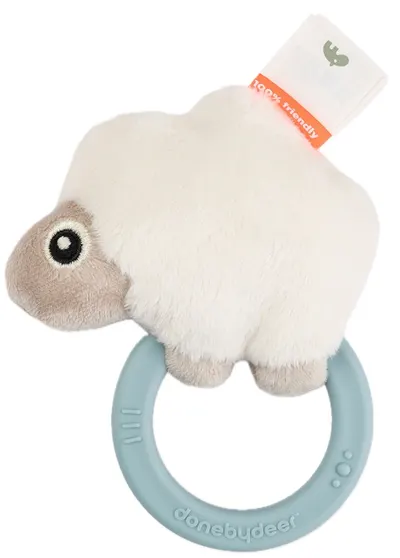 Zornăitoare senzorială și jucărie de dentiție Done by Deer - Sheepy, blue