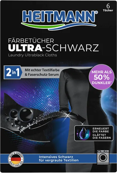 Șervețele pentru rufe negre Heitmann - Ultra Black, 6 buc