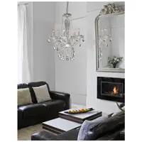Lampa suspendata MOZART Crom Aluminiu Sticla & K9 Crystal LED E14 5x5W 230V IP20 Fara bec