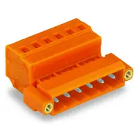 1-conductor male connector; Threaded flange; 2.5 mm²; Pin spacing 5.08 mm; 6-pole; 2,50 mm²; orange