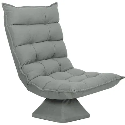 HOMCOM Scaun de podea, stil contemporan, Oțel, Material textil cu efect de catifea, 62 x 70 x 95 cm, Gri | Aosom Romania