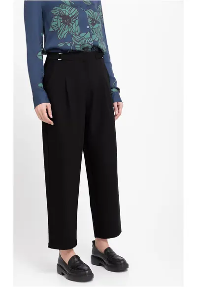 Pantaloni dama Comfort Fit - material flexibil - talie inalta - R-Isuma - negru - Negru