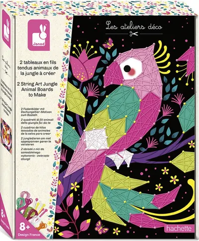 Kit creativ Janod - carti de cusut, animalele junglei