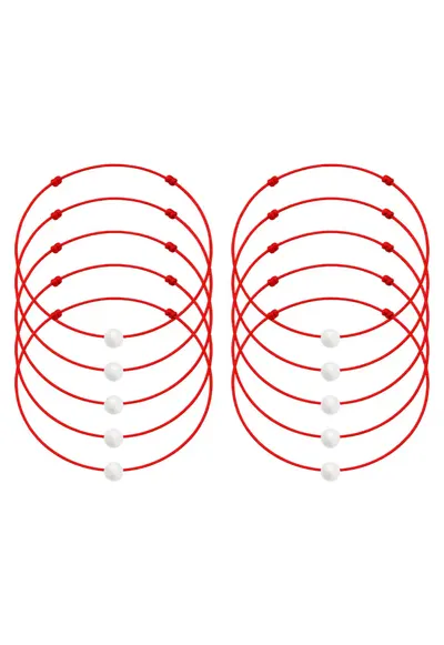 Set de bratari martisor cu perla Preciosa - 10 bucati - 65874 - Alb
