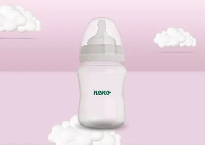 Biberon Neno cu tetina silicon anti-colici debit lent 150 ml