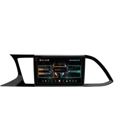Navigatie 2K Seat Leon 3 (2014-2020), Android, S-Quadcore 4GB RAM + 64GB ROM, 9.5 Inch - AD-BGS90042K+AD-BGRKIT047