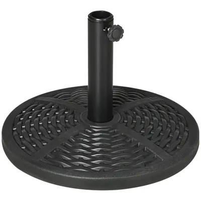 Outsunny Bază Rotundă pentru Umbrelă Efect Ratan Greutate 9.5kg Ø45cm Negru
