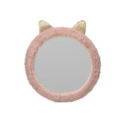 Oglindă decorativă, pentru camera copilului, model pisicuță, 31 cm, culoarea roz