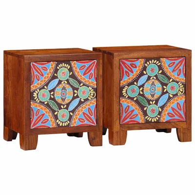 Gossi noptiera 2 buc 40x30x45 cm lemn masiv de salcam