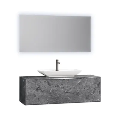 Set mobilier baie Orka Mono suspendat 3 piese albox 100 cm