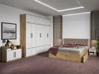 Set dormitor complet Stejar Auriu cu comoda - Madrid - C92