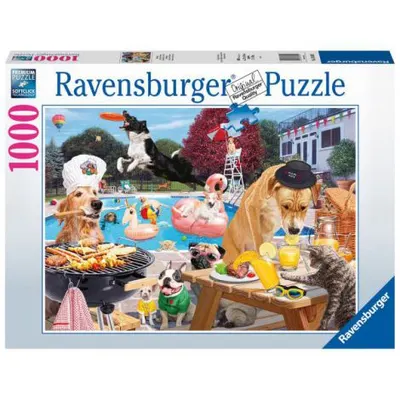Puzzle Catei la Piscina, 1000 Piese