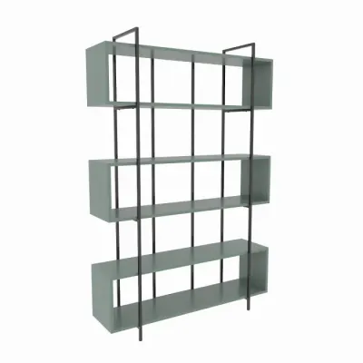 Biblioteca BRUTI, verde + negru, 120x29,6x180 cm