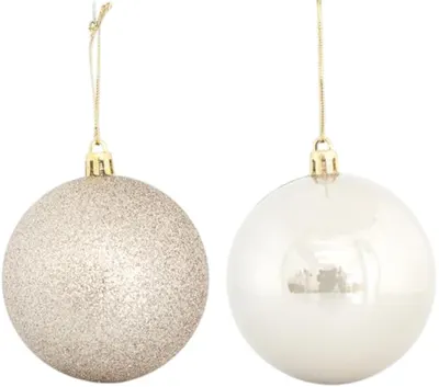 Jucării de Crăciun Eurolamp - Globuri, 6 bucăți, 8 cm, bej