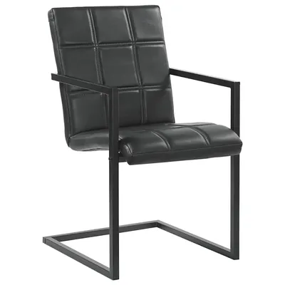 vidaXL Scaune de masă tip consola 2 buc. negru, piele naturală