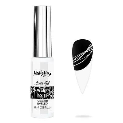 Gel NAILSUP Liner LX11 White 8ml pentru Pictură, Nail Art și Linii Fine
