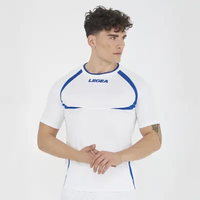 Barbati Running Maglie Traspirante 100% Poliester Taipei Alb-Albastru