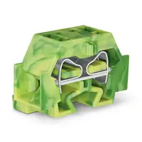 4-conductor terminal block; without push-buttons; with fixing flange; for screw or similar mounting types; Fixing hole 3.2 mm Ø; 4 mm²; CAGE CLAMP®; 4,00 mm²; green-yellow