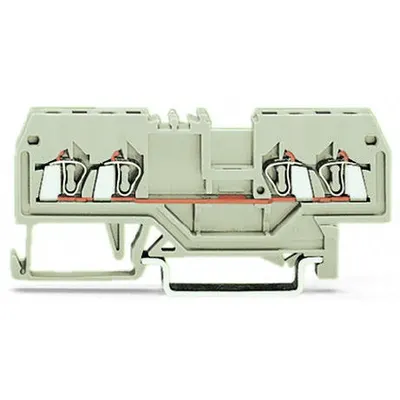 4-conductor through terminal block; 1.5 mm²; suitable for Ex e II applications; center marking; for DIN-rail 35 x 15 and 35 x 7.5; CAGE CLAMP®; 1,50 mm²; light gray