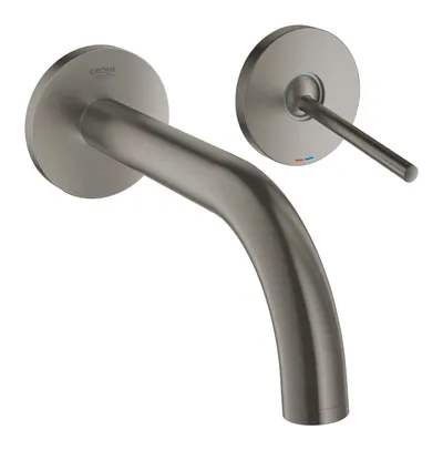 Baterie lavoar Grohe Atrio 19287AL3, 1/2 inch, montare pe perete, monocomanda, 185 mm, cartus ceramic, necesita set fixare, mat, Hard graphite