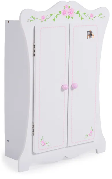 Dulap din lemn pentru papusi Moni Toys - 011, alb