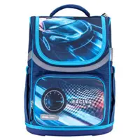 Ghiozdan neechipat mini, 36x26x16 cm, Race blue, Belmil