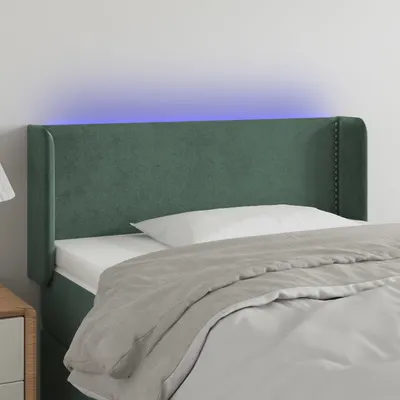Gossi tablie de pat cu led, verde inchis, 83x16x78/88 cm, catifea