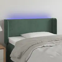 Gossi tablie de pat cu led, verde inchis, 83x16x78/88 cm, catifea