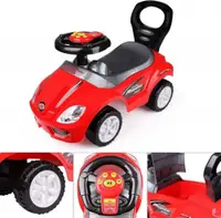 Masinuta pentru copii Novokids MegaCar Rosu Cu melodii, Lumini, Maner de impins detasabil pentru parinti