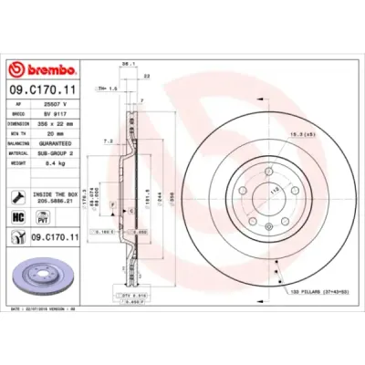 Disc frana BREMBO 09.C170.11