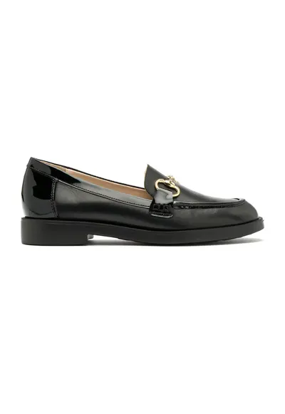 Pantofi loafer de piele Rosalia - Auriu/Negru