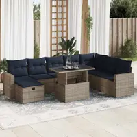 Gossi set canapele de gradina cu perne, 9 piese, maro, poliratan