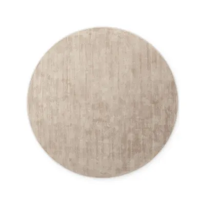 Covor bej țesut manual rotund din viscoză ø 200 cm Noemi – Vikosa