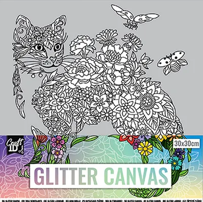 Tablou de colorat Grafix - Pisică cu brocart, 30 х 30 cm