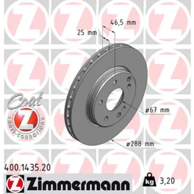 Disc frana ZIMMERMANN 400.1435.20