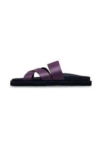 Papuci cu barete incrucisate Zaho - Violet pruna