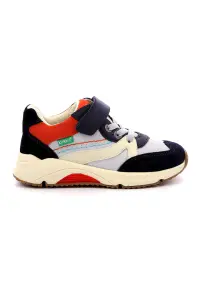 Pantofi sport colorblock cu garnituri de piele - Rosu/Negru/Bleumarin