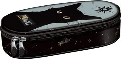 Penar oval pentru școală St. Right Night Cats -Cu 1 fermoar