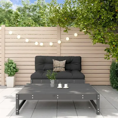 Gossi set mobilier de gradina cu perne, 2 piese, gri, lemn masiv