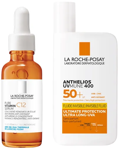 La Roche-Posay Anthelios Set - Ser facial Pure Vitamin C12 și Fluid, SPF50, 30 + 50 ml