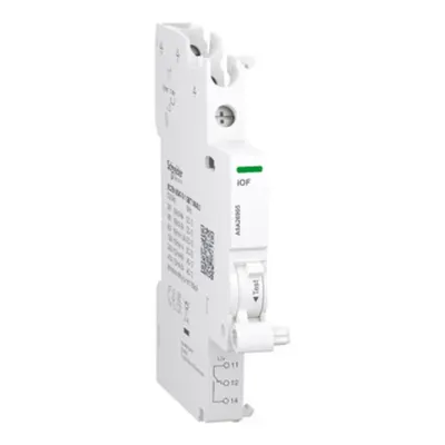 Acti9 A9A, Contact auxiliar, iOF, 1 C/O, 100mA-6A, 24-415V C.A., 24-130V C.C., conexiune pe sus