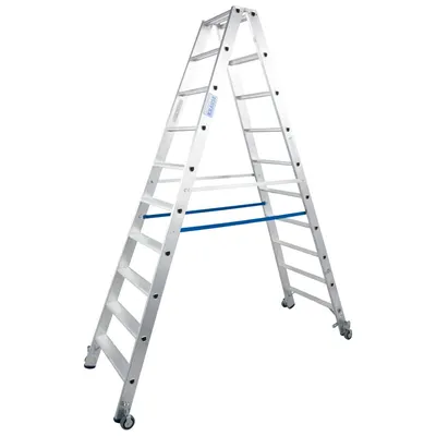 Scara Stabilo dubla 2x10, trepte cu roti