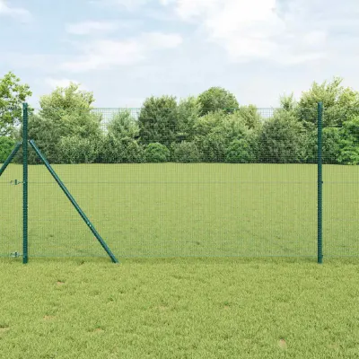 vidaXL Gard de Sârmă Sudată pentru Fixare în Pământ 10 x 1 m Verde