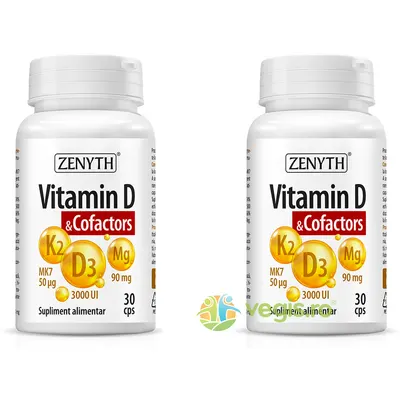 Pachet Vitamina D3 & Cofactors 30cps+30cps