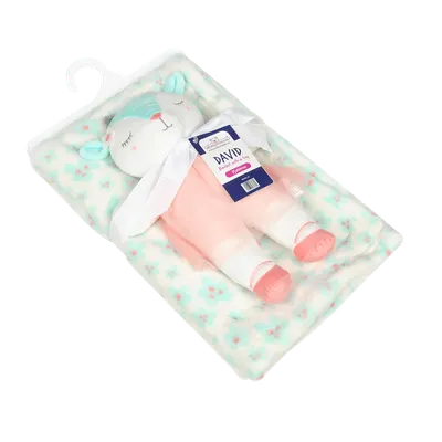 Set paturica Carol Baby Blanket si jucarie de plus Goat 02