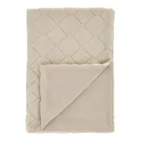Pătură bej din micropluș/cocolino 130x170 cm Cosy Diamond – Catherine Lansfield