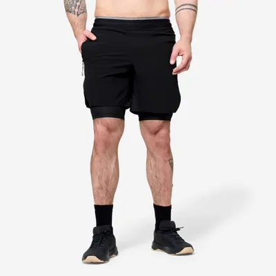 Pantalon scurt cross-training respirant și lejer, Celliant negru gri