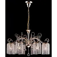Candelabru Diamant Crystal Leona,5 becuri dulie E27, 230V,D.73cm, H.86 cm,Auriu