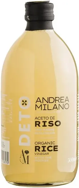Oțet de orez organic, nefiltrat, 500 ml, Andrea Milano