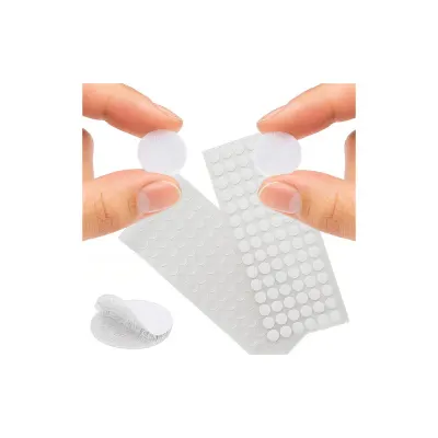 Banda adeziva rotunda pentru covoare, mochete si proiecte DIY, diametru 1.8 cm, set 250 carlige/250 bucle